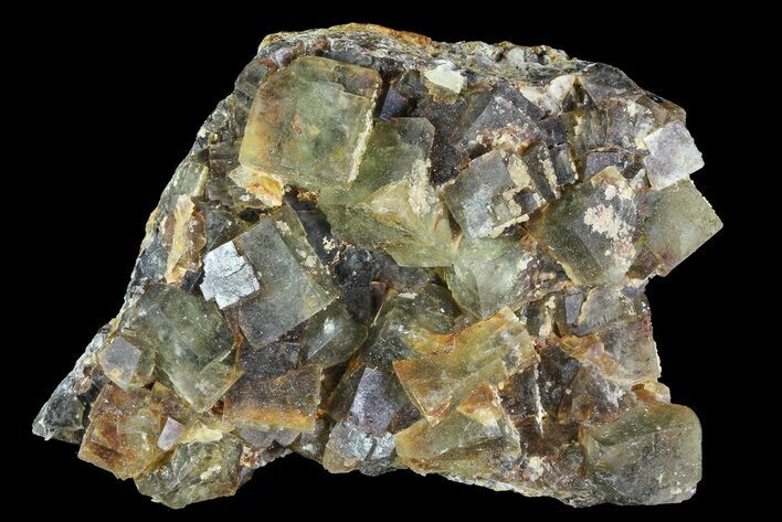 Yellow/Green Cubic Fluorite Crystal Cluster - Morocco #82806